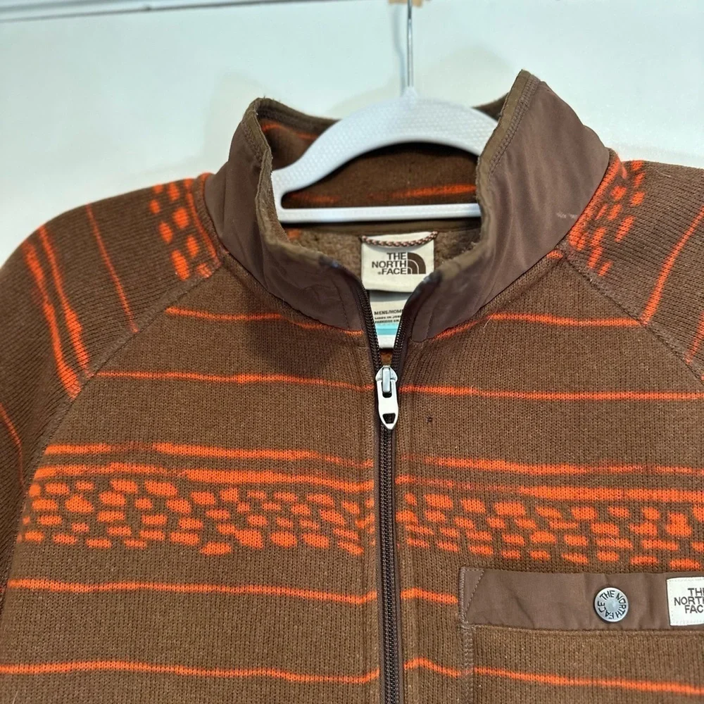 North Face Men’s Medium Gordon Lyons Shacket Jacket Aztec Geo Print Orange Brown